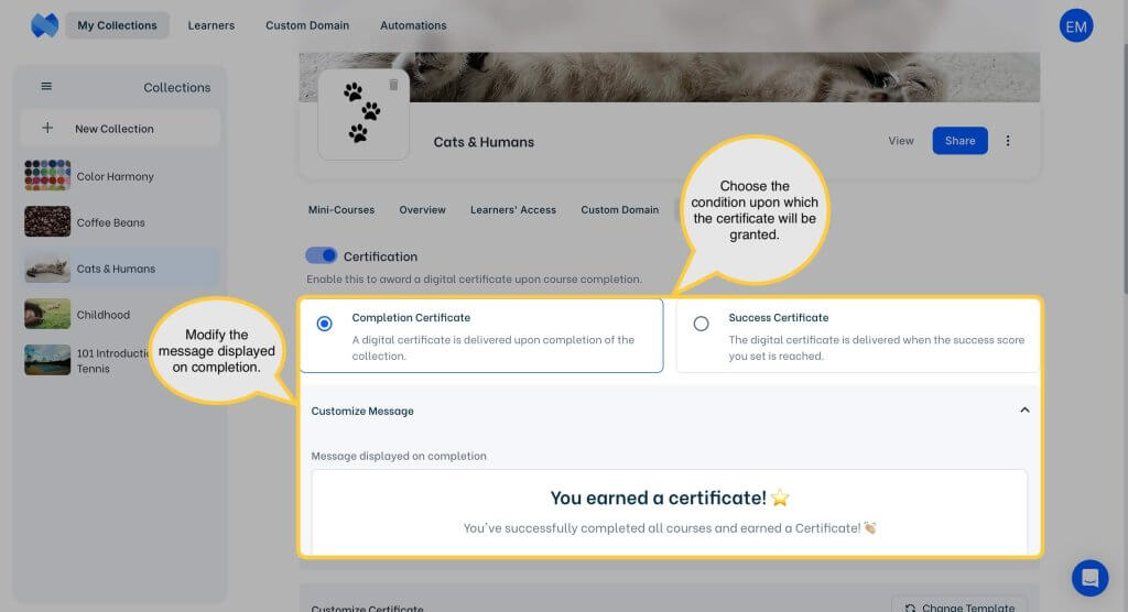 personalizar-ajustes-de-certificación